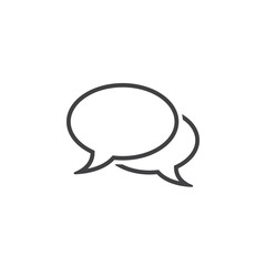 comments line icon, speech bubbles outline vector logo illustration, linear pictogram isolated on white