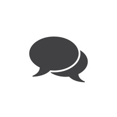comments icon vector, speech bubbles solid logo illustration, chat pictogram isolated on white