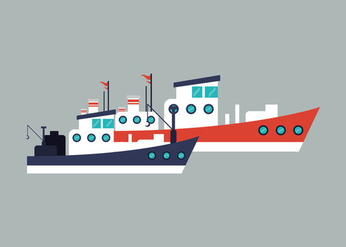 boat or ship with nautical sea life related icons image vector illustration design 