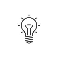 Fototapeta na wymiar lightbulb line icon, idea outline vector logo illustration, linear pictogram isolated on white