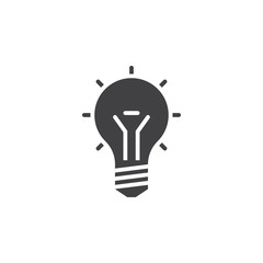 lightbulb icon vector, idea solid logo illustration, pictogram isolated on white
