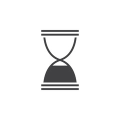 Hourglass end icon vector, sandglass solid logo illustration, pictogram isolated on white