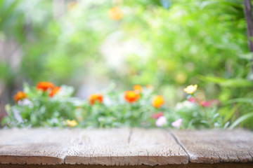 Outdoor Wooden table view