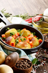 Pan of Boiled and baked potato