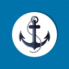 Naklejka premium anchor with nautical sea life related icons image vector illustration design 