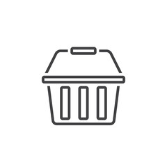 Shopping basket line icon, outline vector logo illustration, linear pictogram isolated on white