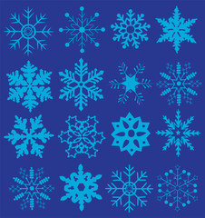 Fototapeta na wymiar vector snowflakes set