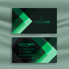 abstract green dark theme business card template