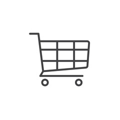 Shop line icon, shopping cart outline vector logo illustration, linear pictogram isolated on white