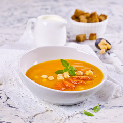 Pumpkin and carrot soup