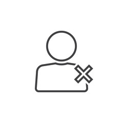 delete user line icon, remove account outline vector logo illustration, linear pictogram isolated on white