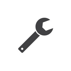 Configure wrench icon vector, spanner solid logo illustration, pictogram isolated on white