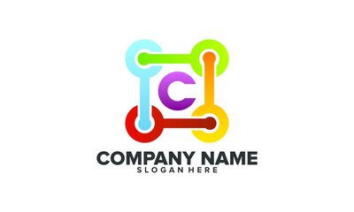 colorfull C initial electronic, cable, network technology logo