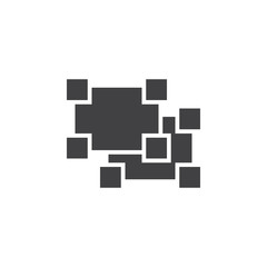 Ungroup object icon vector, solid logo illustration, pictogram isolated on white