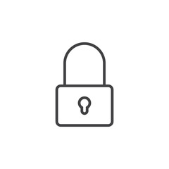 Lock line icon, padlock outline vector logo illustration, linear pictogram isolated on white