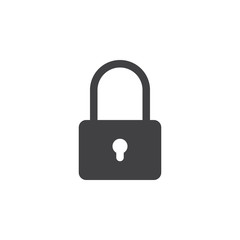 Lock icon vector, padlock solid logo illustration, pictogram isolated on white