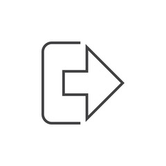 Sign out line icon, outline vector logo illustration, linear pictogram isolated on white