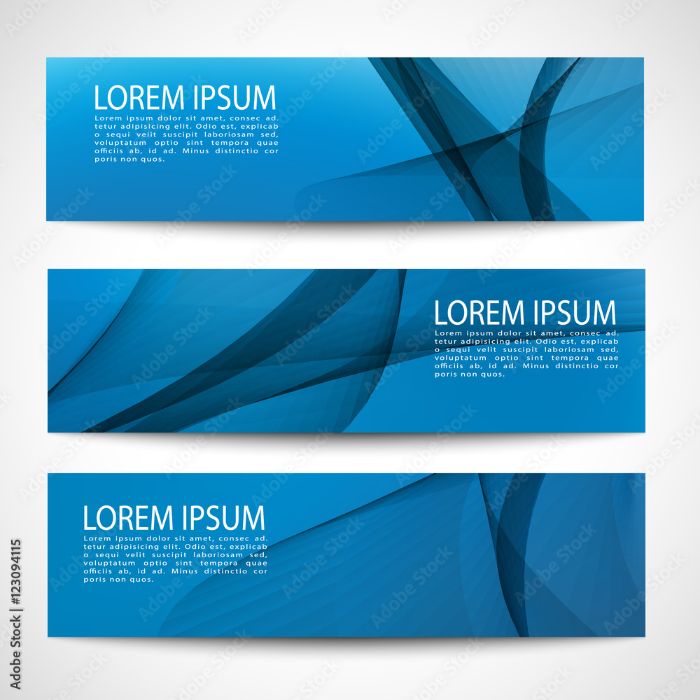 Wall mural abstract header white wave blue background vector design