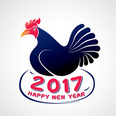 Fototapeta na wymiar Year of the rooster. Vector of Happy New Year 2017 greeting card design.