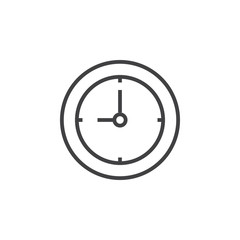 Clock line icon, Time outline vector logo illustration, linear pictogram isolated on white