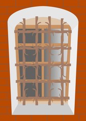 Old lattice on an old window. 