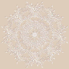 Circular vector ethnic mehndi pattern, template for mehndi ornament. Hand drawn ornamental flowers. Set of indian style ornaments. Floral mehndi ornamental elements henna