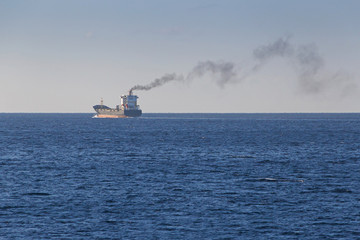 view on ship in Aegean sea