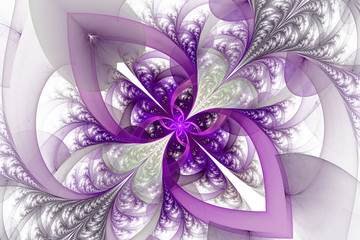 Abstract floral ornament on white background. Fantasy fractal de