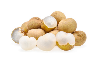 Longan (Dimocarpus longan) on white background