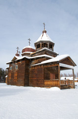 winter view at russian orthodox church