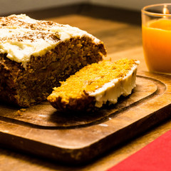 Piece of cake on a tray