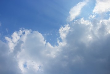 Blue sky with white clouds, and raincloud  motion. (may be used