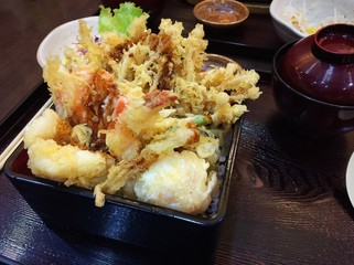 Japanese tempura bento set