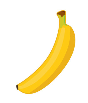 yellow banana on a white background
