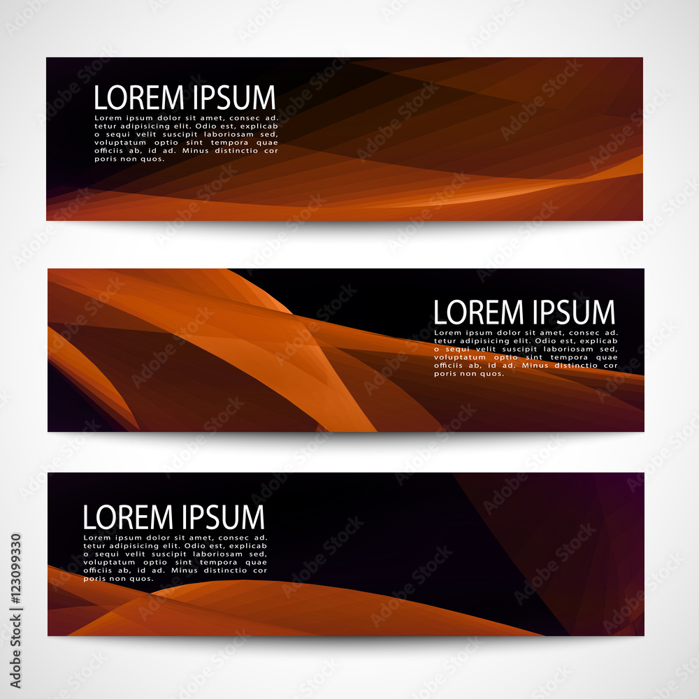 Canvas Prints abstract header orange wave black background vector design