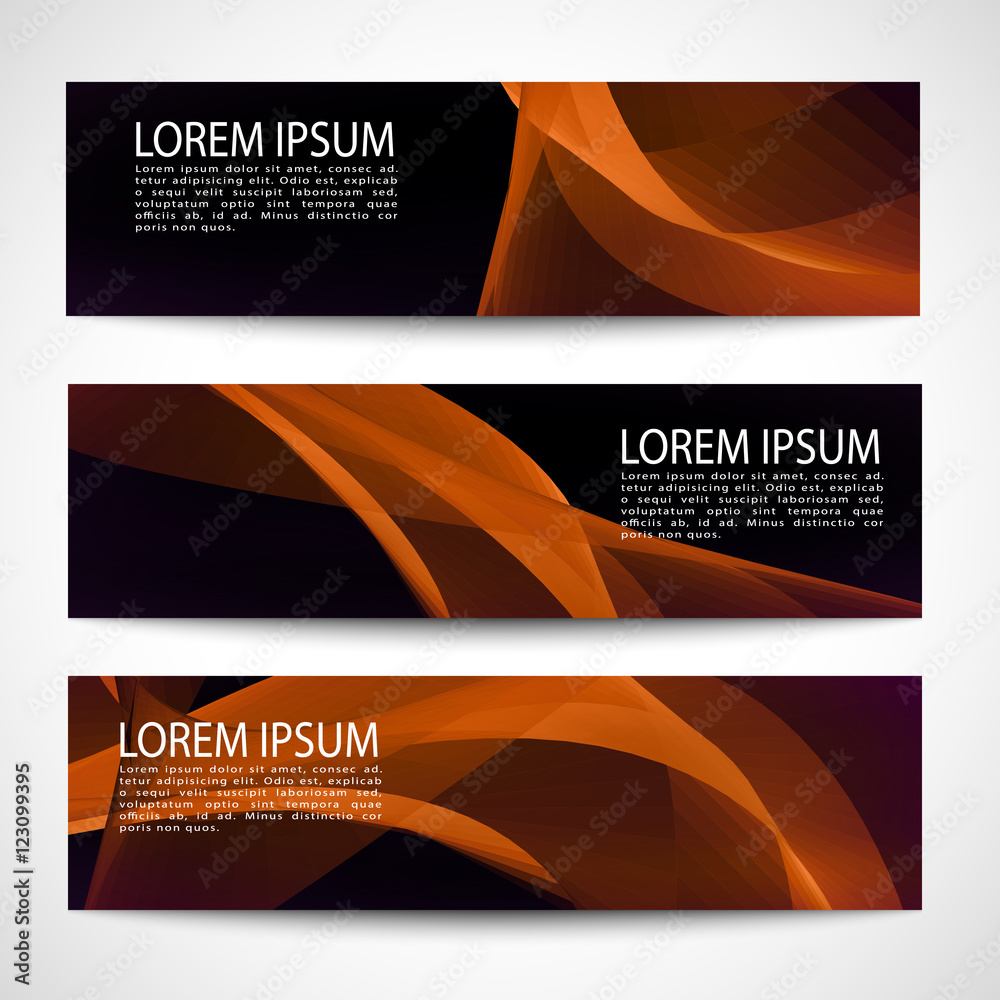 Canvas Prints abstract header orange wave black background vector design