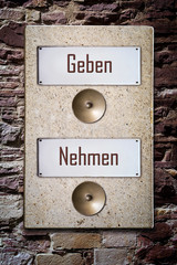 Schild 155 - Geben