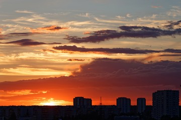 Urban sunset in Tallinn