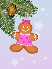 At Christmas ginger biscuits