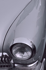 part of vintage oldtimer car. photo toned