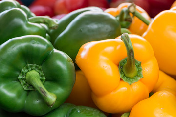 Obraz na płótnie Canvas Stack of colored peppers.