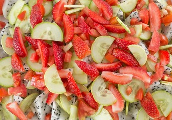Close Up of Delicious Fresh Fruits Salad