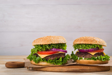 fresh tasty burgers