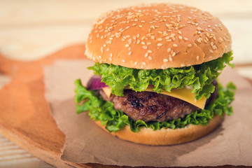 fresh tasty burgers
