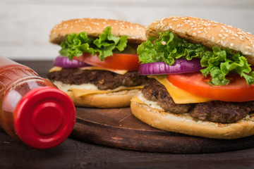 big burger with beef