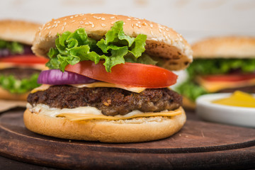 big burger with beef