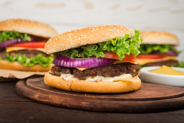 fresh tasty burgers