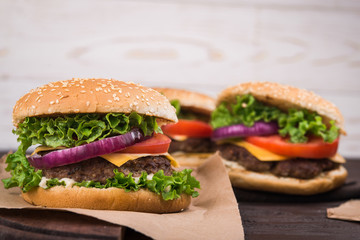 big burger with beef
