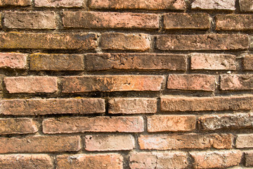 Old vintage brick wall in temple