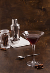 Rum and cinnamon cocktail